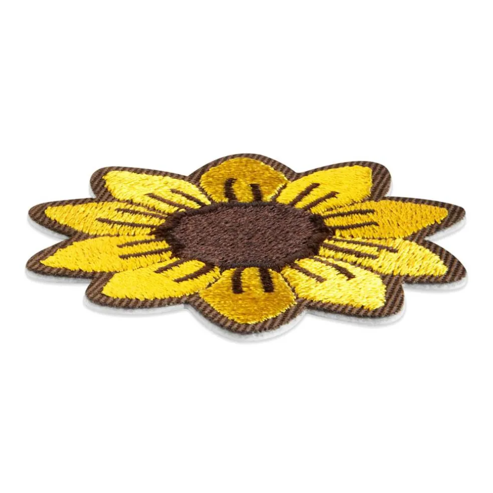 Yellow Embroidered Sunflower Iron-On & Adhesive Patch by Make Market®
