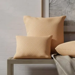 Yellow Fade Resistant Small Scale Abstract Diamond Woven Pattern Upholstery Fabric by The Yard - SKU: Holmes Honey