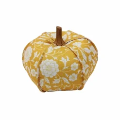 8" Yellow Floral Fabric Pumpkin Tabletop Décor by Ashland®