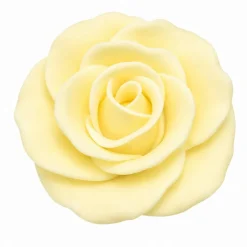 Yellow Large Gum Paste Roses 2 Inch Edible Cake Decorations – 2 Count