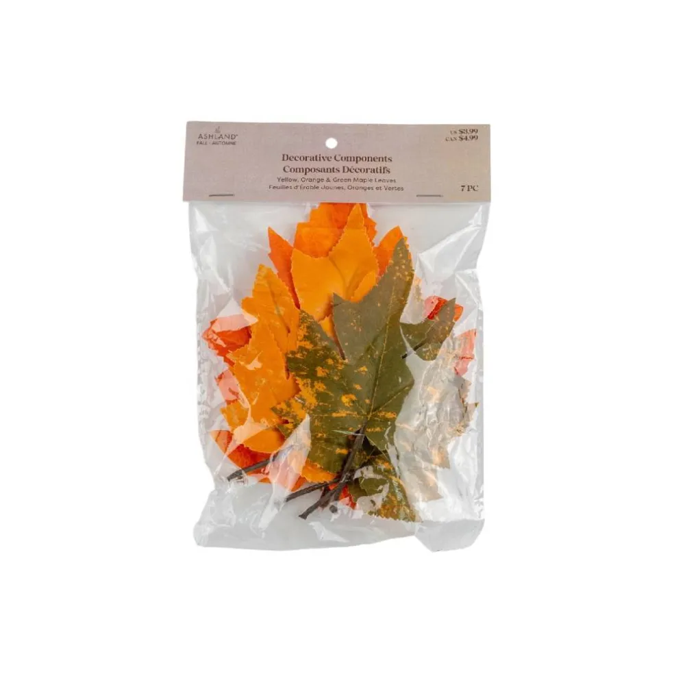Yellow, Orange & Green Maple Leaf Decorative Components, 7ct. by Ashland®