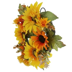 12" Yellow & Orange Sunflower Mix Mini Wreath by Ashland®