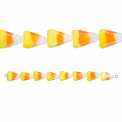 Yellow, Orange & White Candy Corn Glass Beads, 15mm by Bead Landing™
