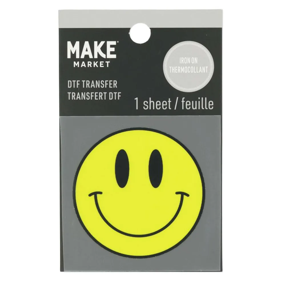 Yellow Smiley Face Direct to Film Transfer by Make Market®
