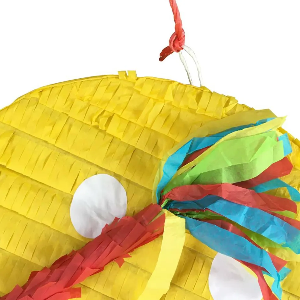 17.75" Yellow Smiley Face Piñata