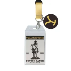 Yellowstone Dutton Ranch 22-Inch Lanyard With Rubber Charm and Clear ID Sleeve