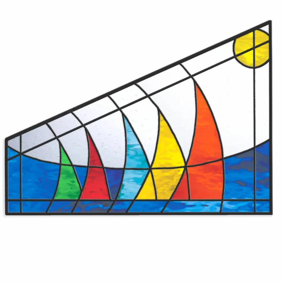 12" Yellow /White Wispy Fusible Stained Glass Sheet