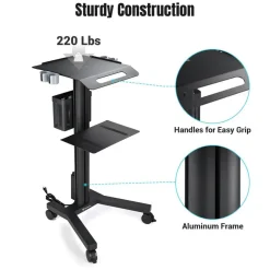Yescom Mobile Laptop Cart Trolley with Front Display Panel for Lab Conference