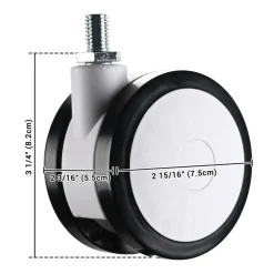 Yescom NexusX X-W 2 Pack Mute Wheel Replacement Swivel Casters for PC Mobile Cart Medical Trolley
