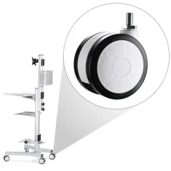 Yescom NexusX X-W 2 Pack Mute Wheel Replacement Swivel Casters for PC Mobile Cart Medical Trolley