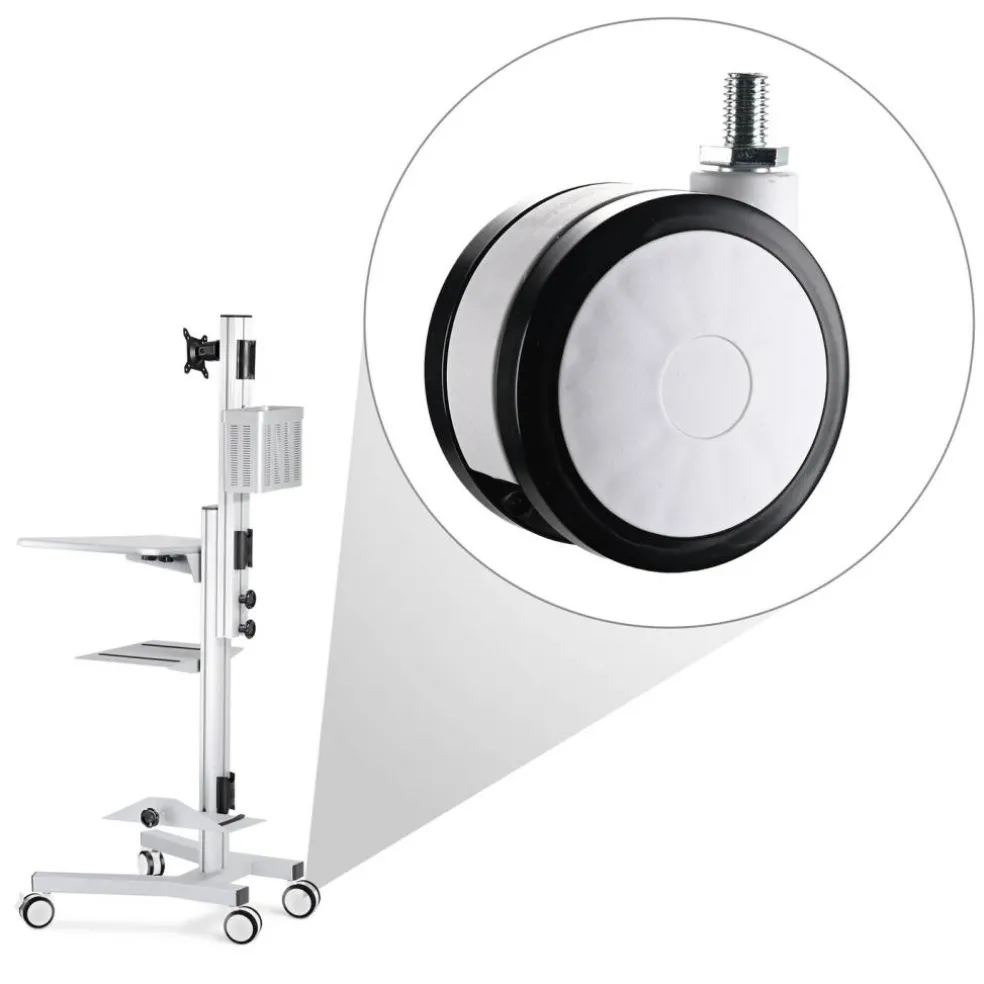 Yescom NexusX X-W 2 Pack Mute Wheel Replacement Swivel Casters for PC Mobile Cart Medical Trolley