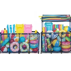 Yescom 2 Pack Mesh Pool Storage Bin Rolling Cart Noodle Holder Organizer Large 2026