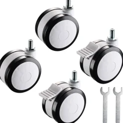 Yescom 4PCS Mute Wheel Replacement Swivel Casters for PC Mobile Cart with Brake