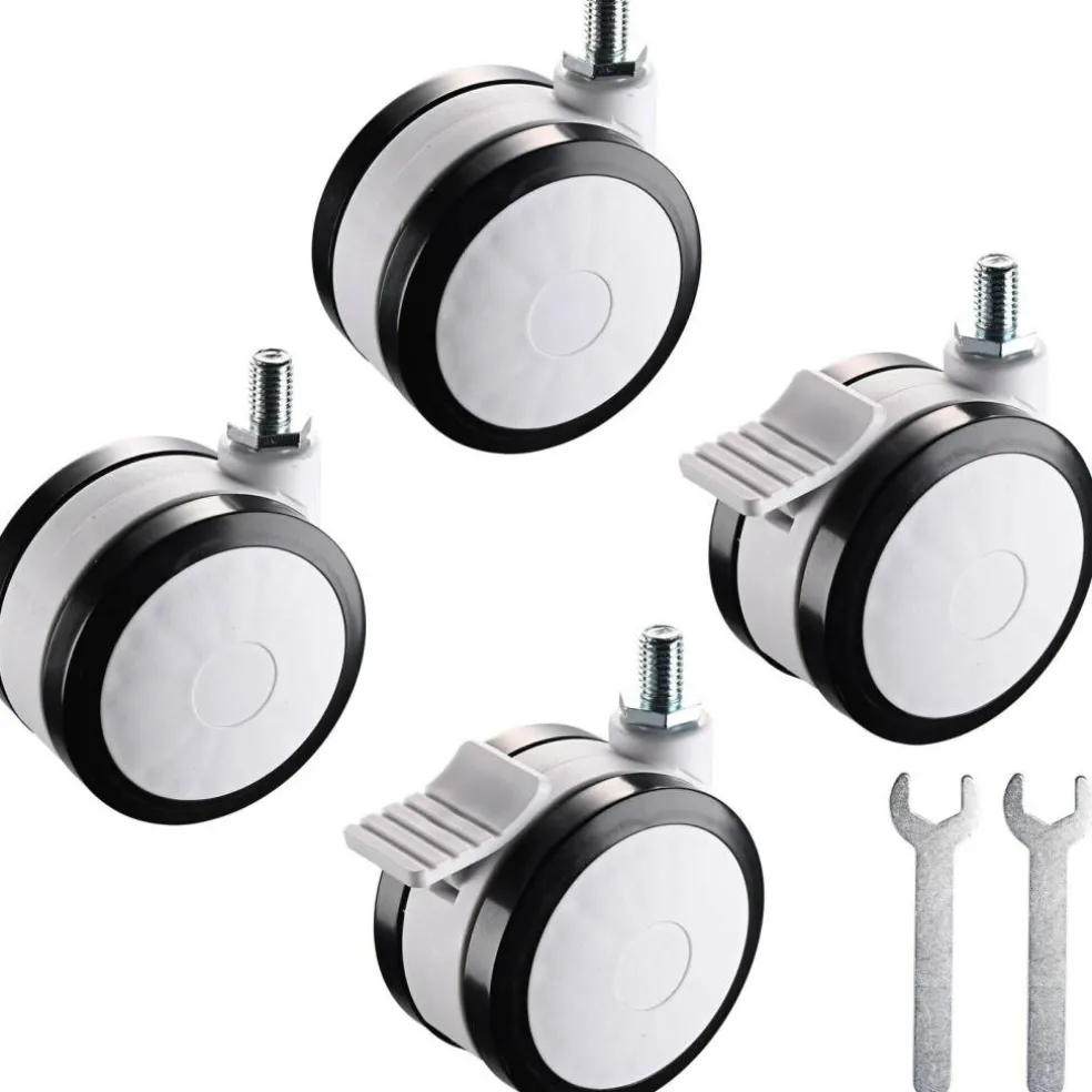 Yescom 4PCS Mute Wheel Replacement Swivel Casters for PC Mobile Cart with Brake