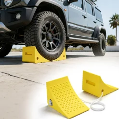 Yescom Premium PU Wheel Chocks w/ 5ft Rope 66,000 lbs Heavy Duty Lightweight Car Chock for Off-road Car Full-size Pickup
