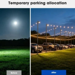 Yescom 10' String Light Poles for Outside Event Temporary Parking Lot, 8pcs Aluminum Forked Outdoor Light Post with Hook