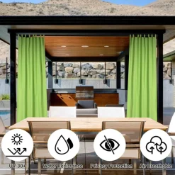Yescom 54"x108" Outdoor Privacy Curtain Panel Tab Top UV30+ Patio Porch Pergola 2 Piece
