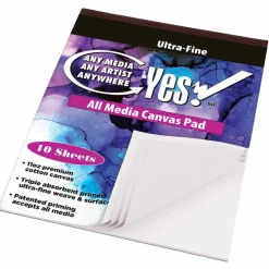 Yes! Multi Media Cotton Canvas Pads - Wet Media Canvas Pads (10 Sheets) for Watercolors, Oils, Acrylics, Markers, & More! - [9x12" - 3 Pack]
