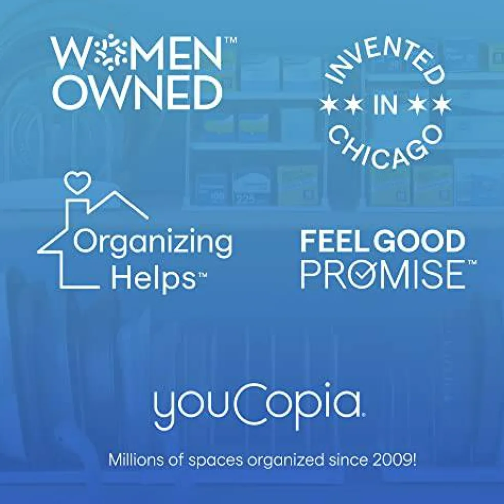 YouCopia UpSpace Cabinet Box Organizer, Adjustable Kitchen and Pantry Shelf for Plastic Wrap and Foil Storage, Large