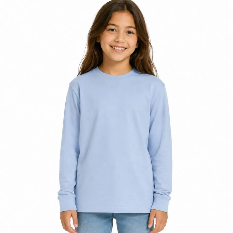 Youth Fine Jersey Long Sleeve Crewneck T Shirt