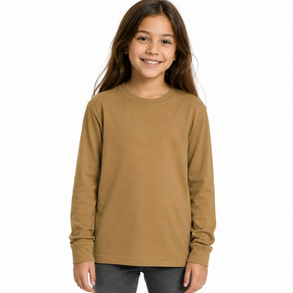 Youth Fine Jersey Long Sleeve Crewneck T Shirt
