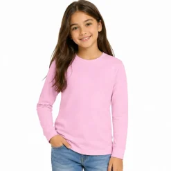 Youth Fine Jersey Long Sleeve Crewneck T Shirt