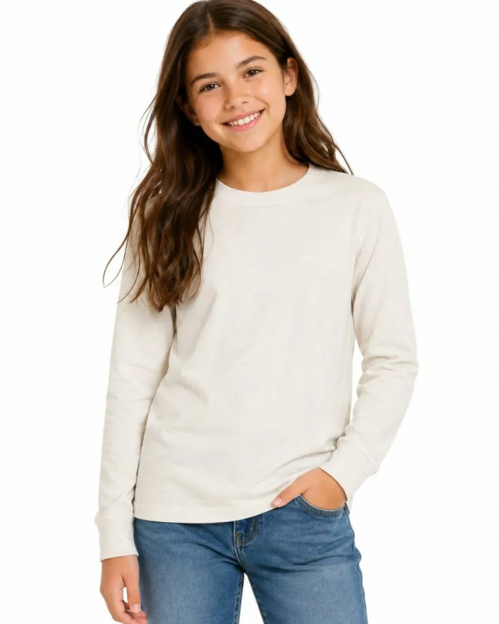 Youth Fine Jersey Long Sleeve Crewneck T Shirt