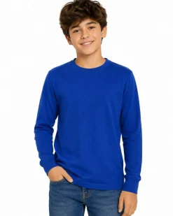 Youth Fine Jersey Long Sleeve Crewneck T Shirt