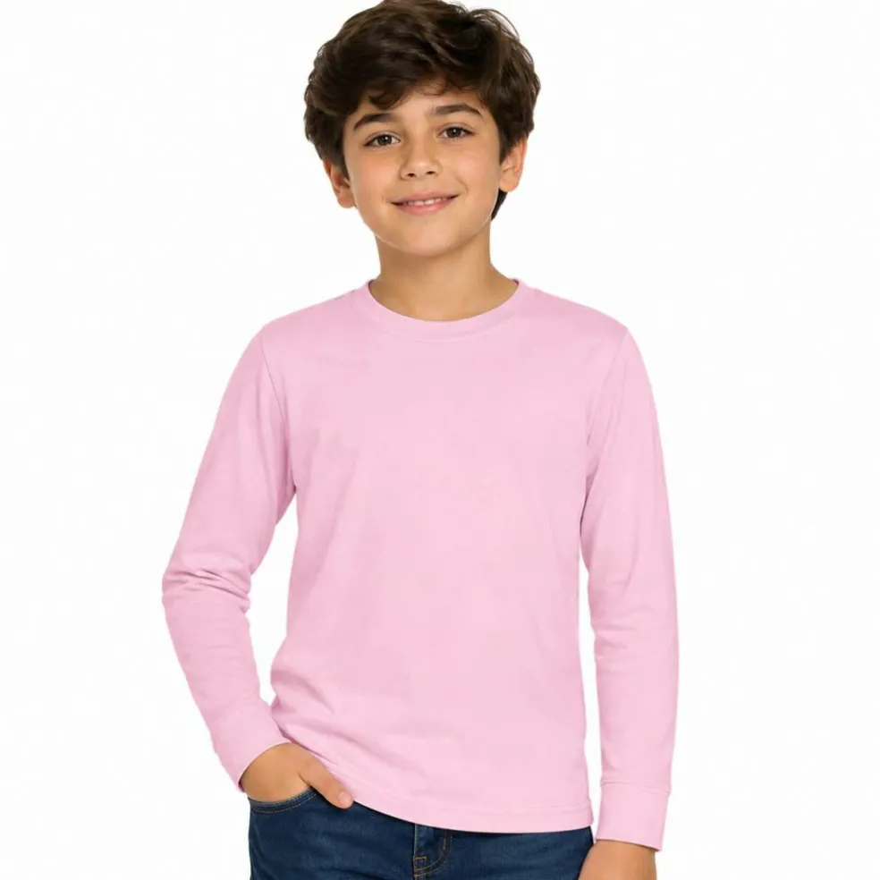 Youth Fine Jersey Long Sleeve Crewneck T Shirt