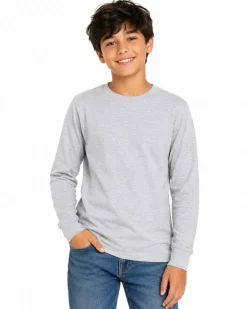 Youth Fine Jersey Long Sleeve Crewneck T Shirt
