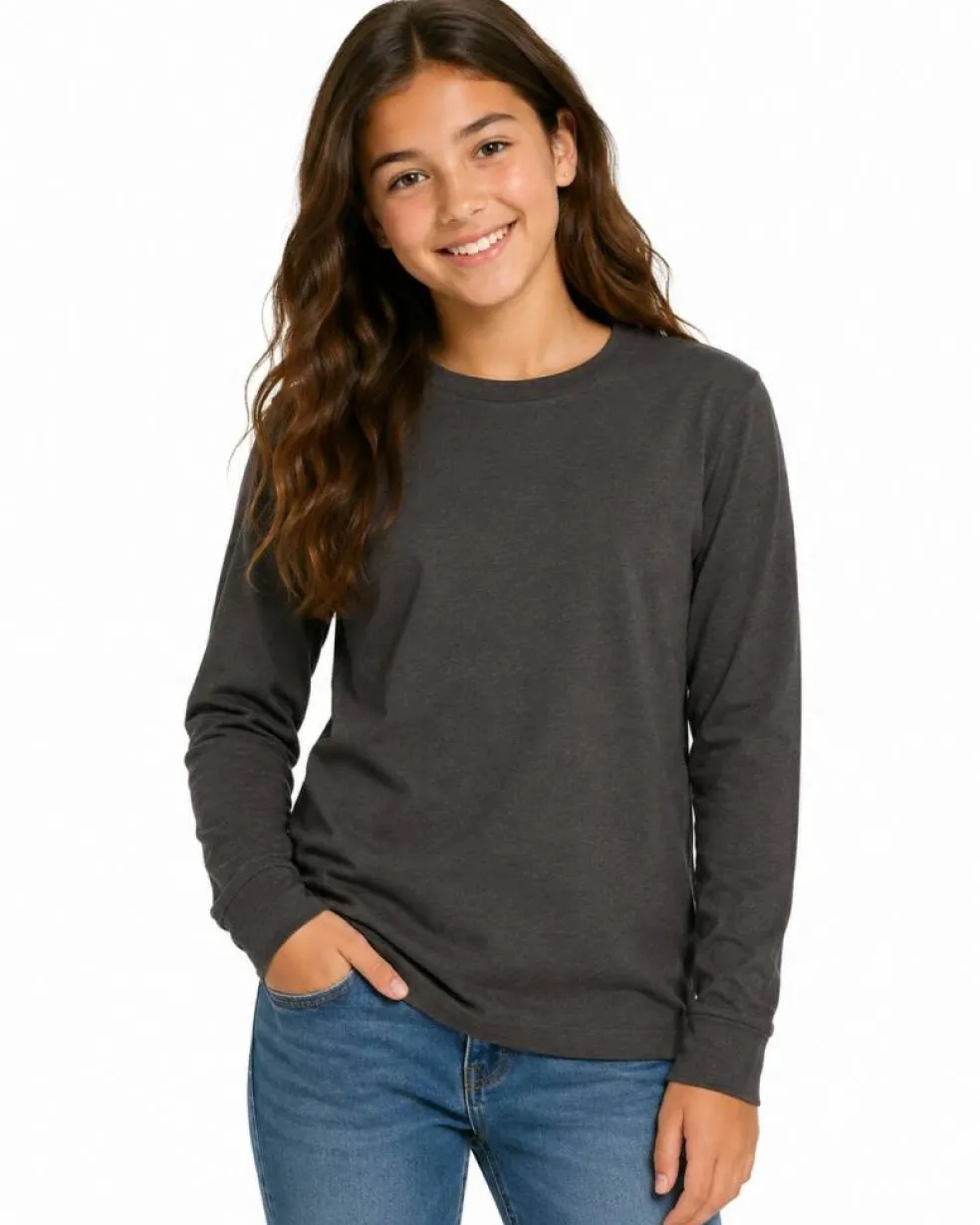 Youth Fine Jersey Long Sleeve Crewneck T Shirt