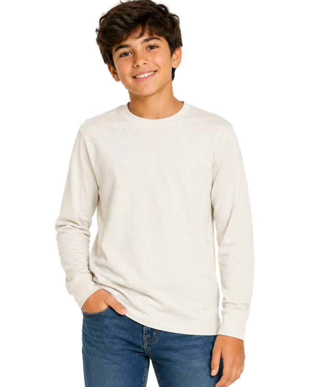 Youth Fine Jersey Long Sleeve Crewneck T Shirt