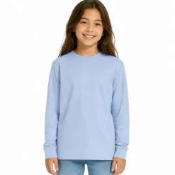 Youth Fine Jersey Long Sleeve Crewneck T Shirt
