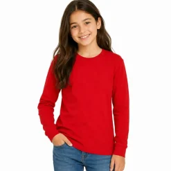 Youth Fine Jersey Long Sleeve Crewneck T Shirt