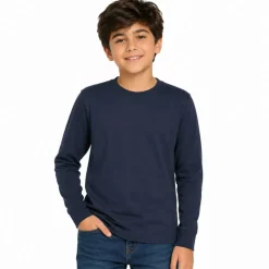 Youth Fine Jersey Long Sleeve Crewneck T Shirt