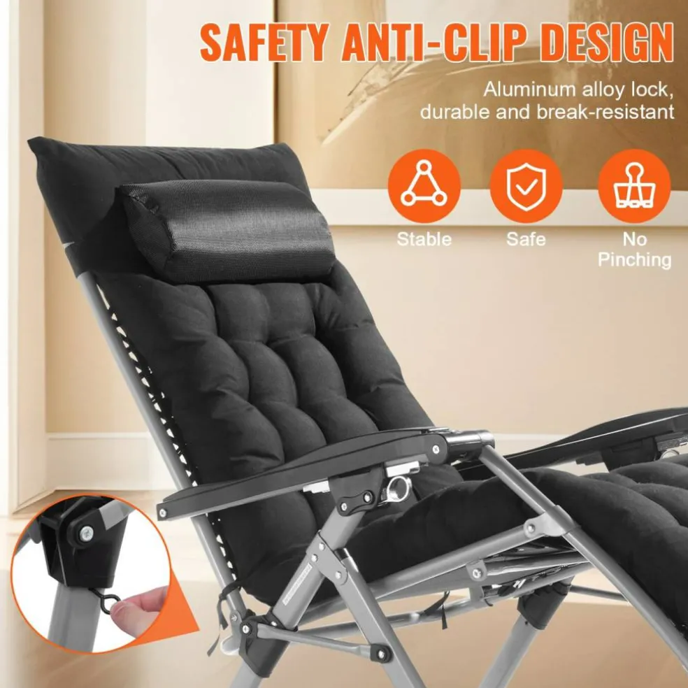 Zero Gravity Recliner Chair Heavy Duty Adjustable with Cushion and Tray