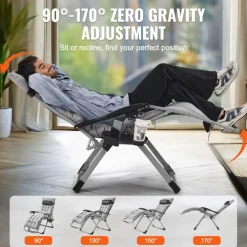 Zero Gravity Recliner Chair Heavy Duty Adjustable with Cushion and Tray
