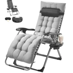 Zero Gravity Recliner Chair Heavy Duty Adjustable with Cushion and Tray