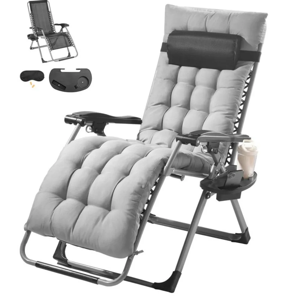 Zero Gravity Recliner Chair Heavy Duty Adjustable with Cushion and Tray