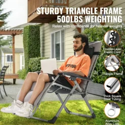 Zero Gravity Recliner Chair Heavy Duty Adjustable with Cushion and Tray