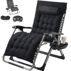 Zero Gravity Recliner Chair Heavy Duty Adjustable with Cushion and Tray