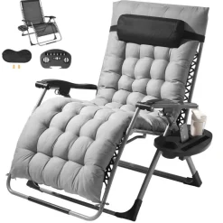 Zero Gravity Recliner Chair Heavy Duty Adjustable with Cushion and Tray