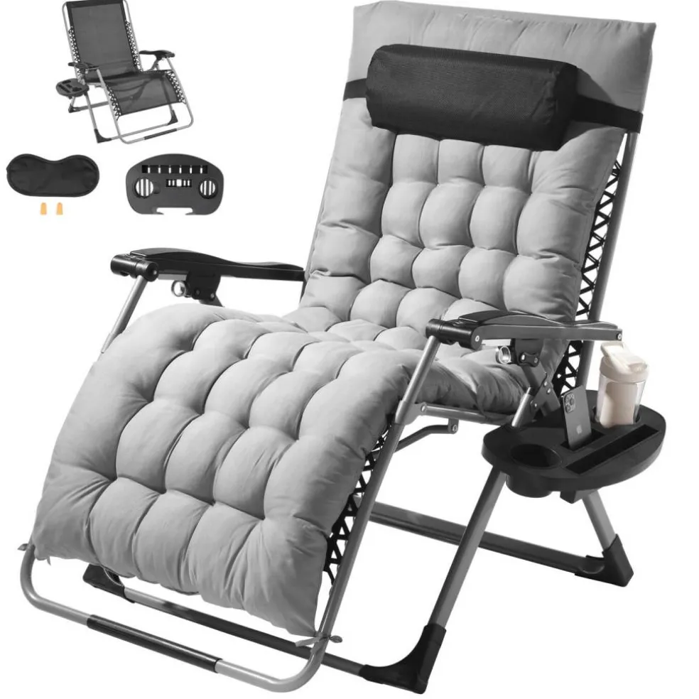 Zero Gravity Recliner Chair Heavy Duty Adjustable with Cushion and Tray