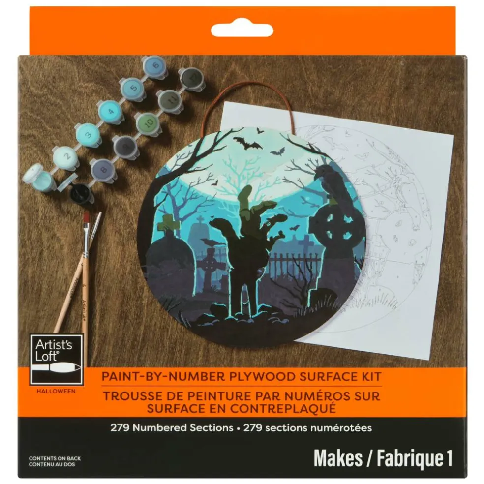 8" Zombie Hand Paint-by-Number Plywood Surface Kit by Artist's Loft®
