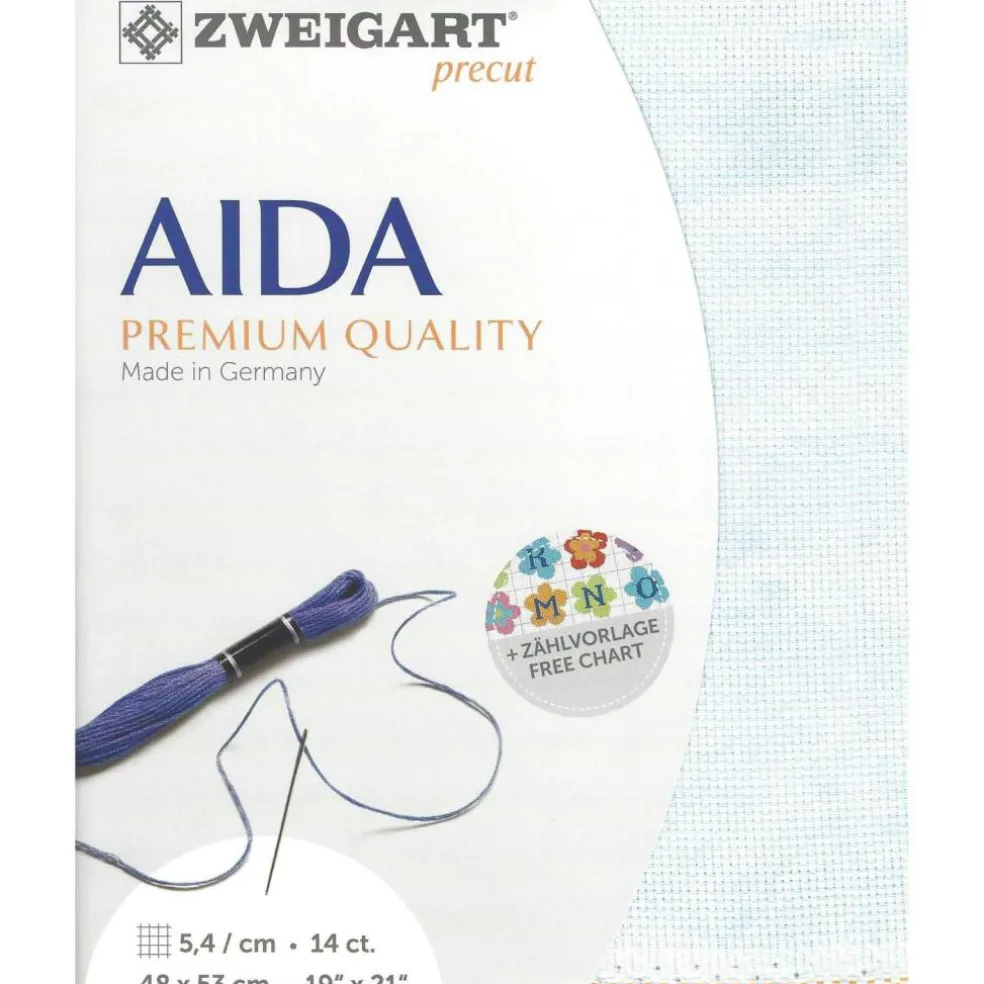 Zweigart® Aida 14 count Vintage Country Blue Precut Stern